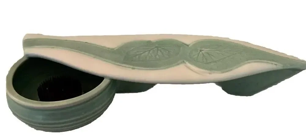 LARGE Studio Pottery Flower Frog Vase MCM Art Carved Signed Peter Johnson PEI